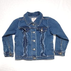 Old Navy Ruffle Button Front Blue Denim Jacket Sz 4T